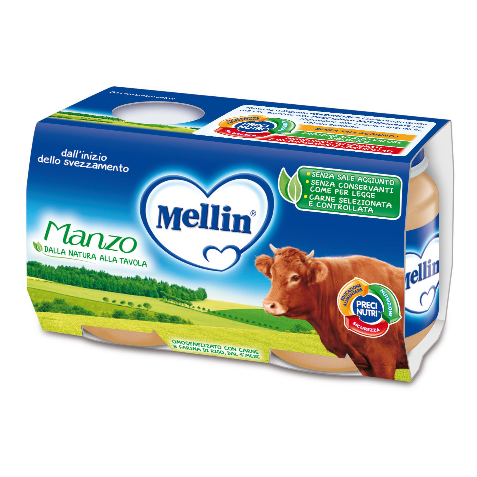Omogeneizzato Mellin Manzo 2x120g