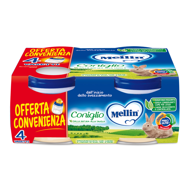 Mellin Omogeneizzato di coniglio 4X80 gr - Immagine 3