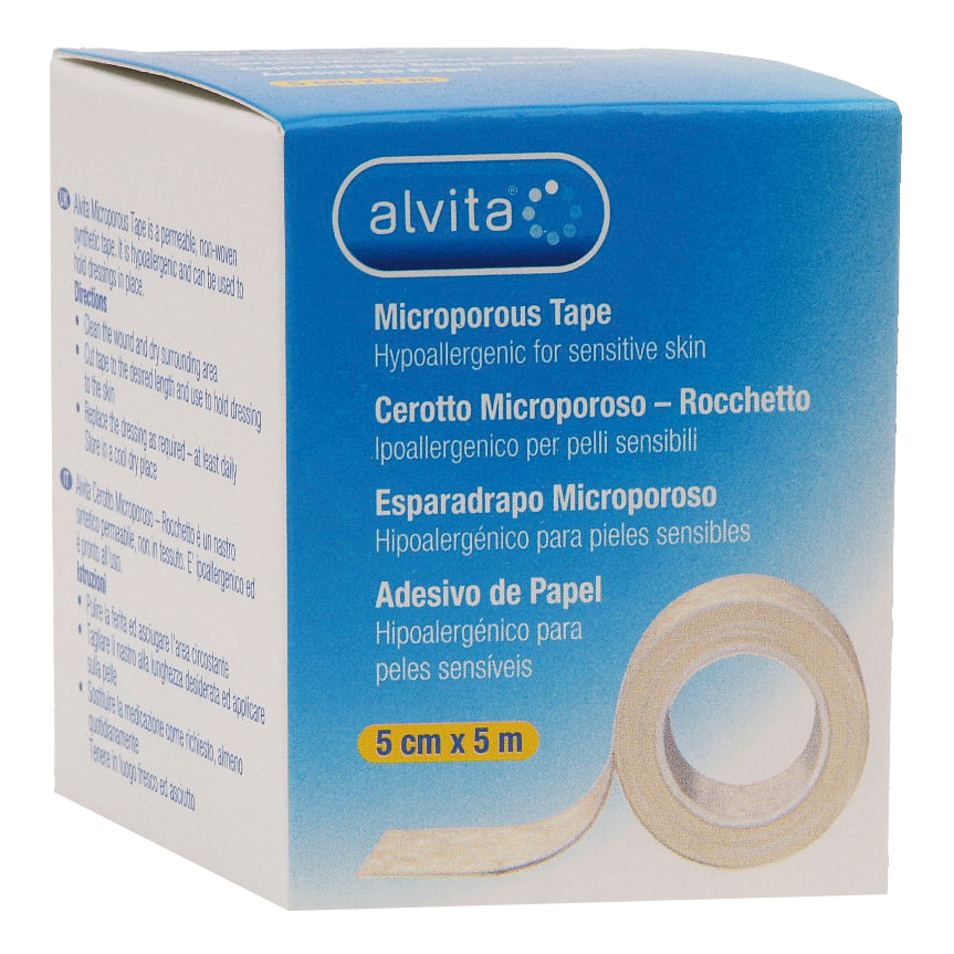 Alvita Cerotto Microporoso In Rocchetto Ipoallergenico Per Pelli Sensibili 5 X500 Cm - Immagine 4