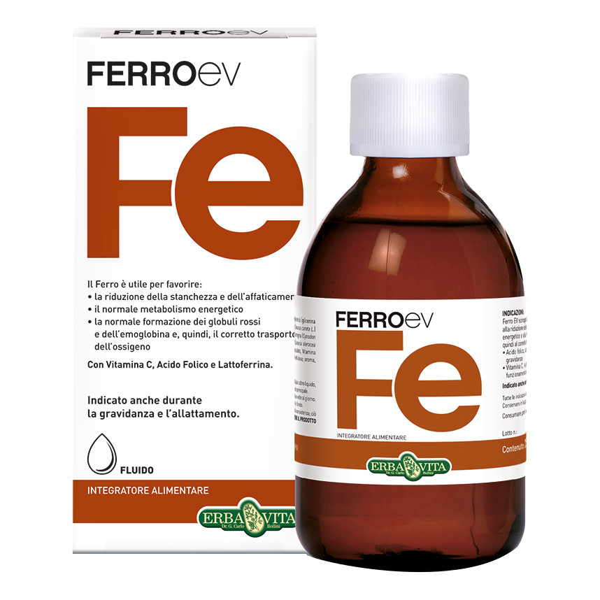 Erba Vita Ferroev Fluido Integratore Sciroppo 250 Ml - Immagine 3