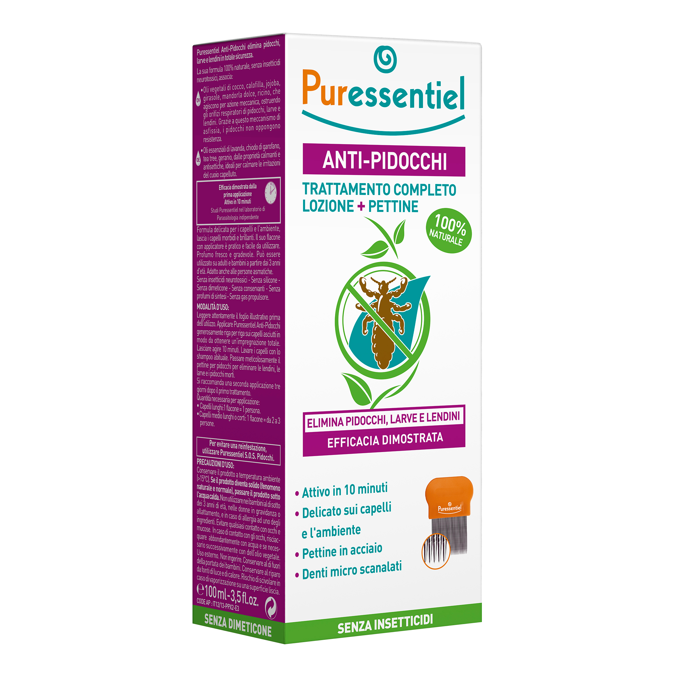 Puressentiel Trattamento Lozione Antipidocchi + Pettine 100Ml - Immagine 9