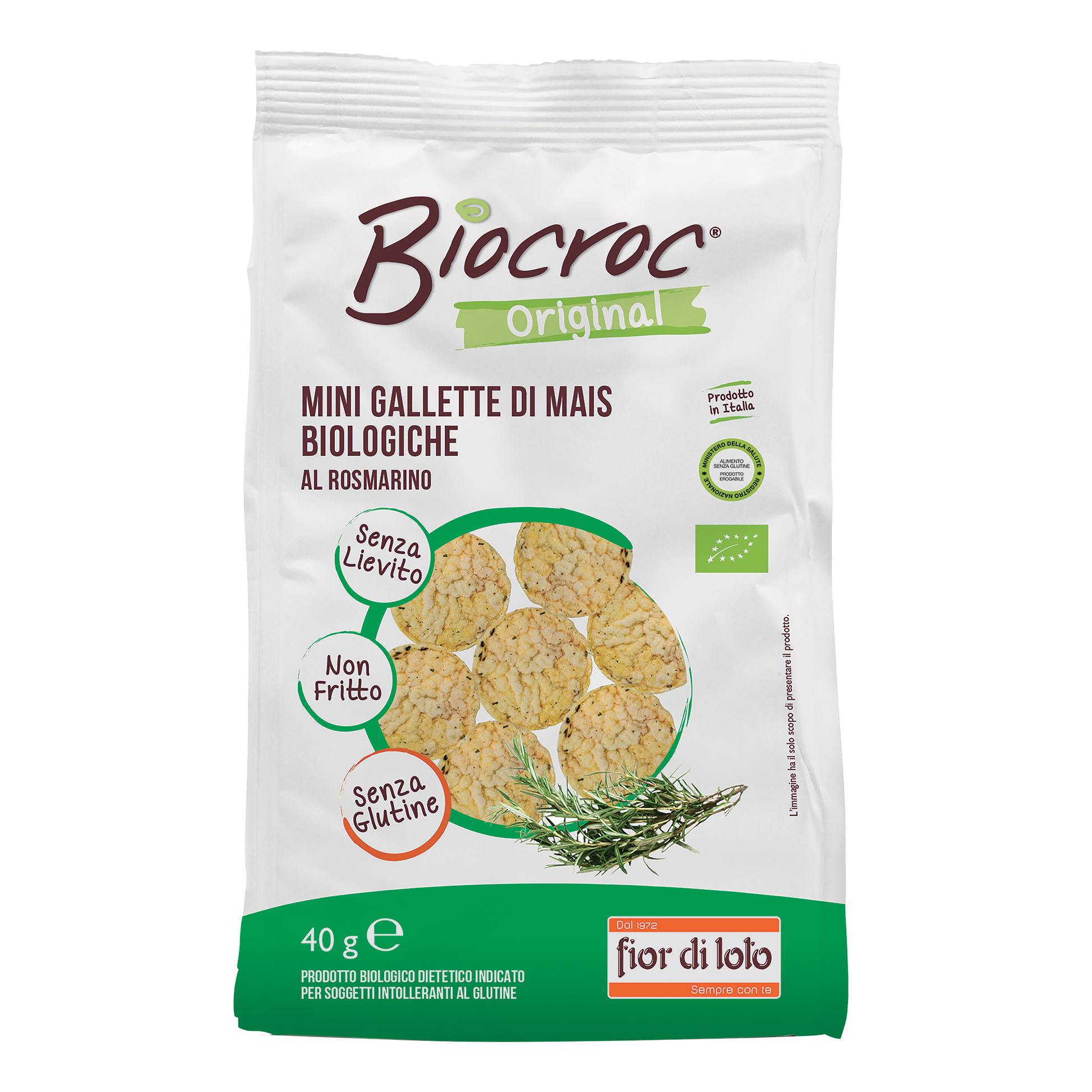 Fior Di Loto Biocroc Mini Gallette Di Mais Rosmarino Bio 40 G - Immagine 4