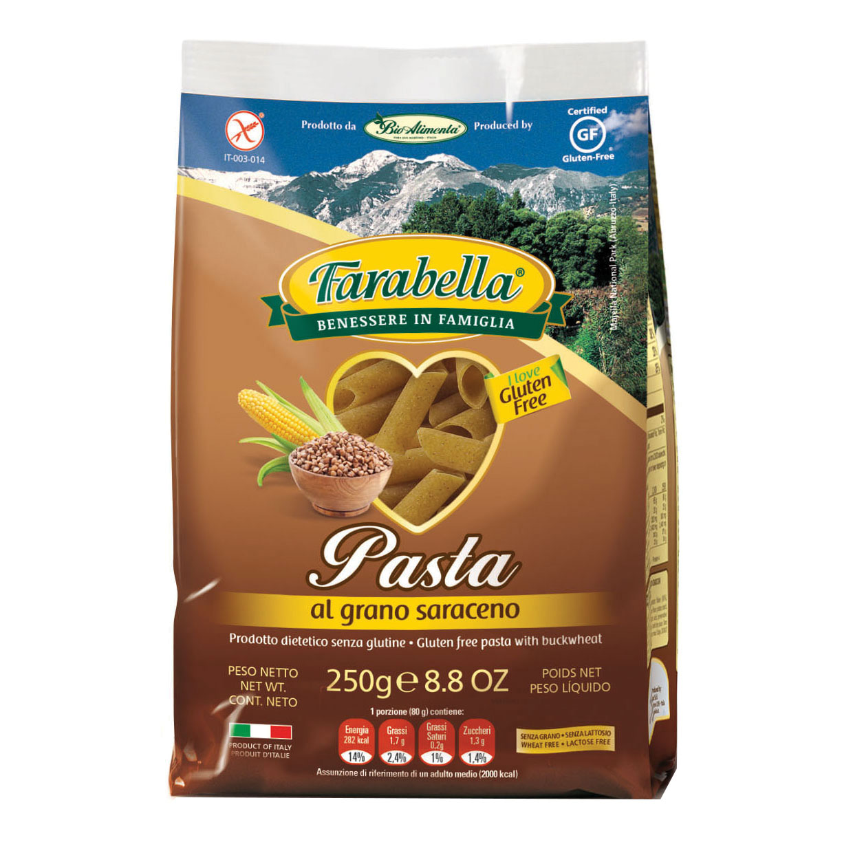 FARABELLA Penne Lisce - Pasta al grano saraceno 250 g - Immagine 4