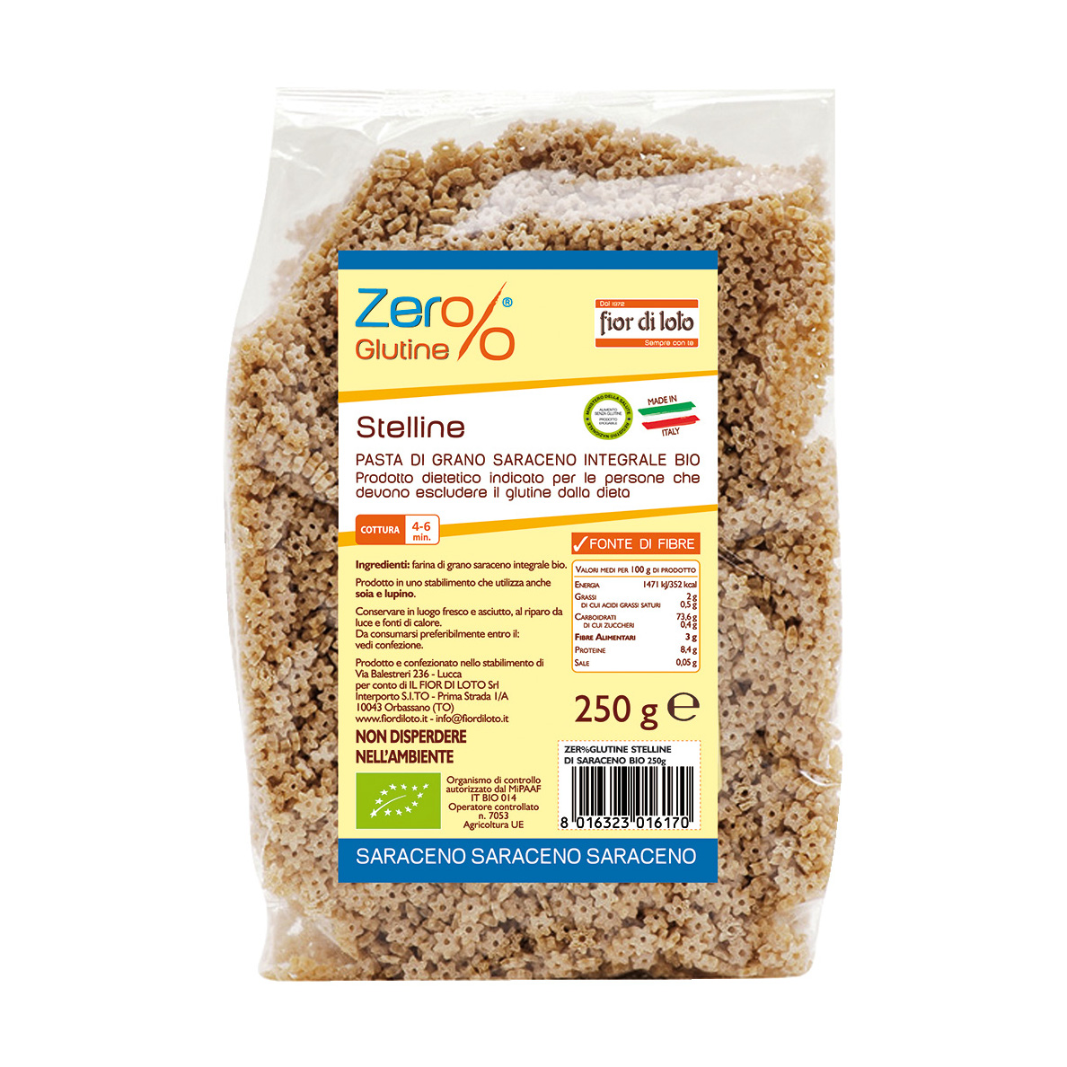 Fior Di Loto Grano Zero% Glutine Stelline Di Saraceno Bio Per Minestre E Brodi 250 G - Immagine 3