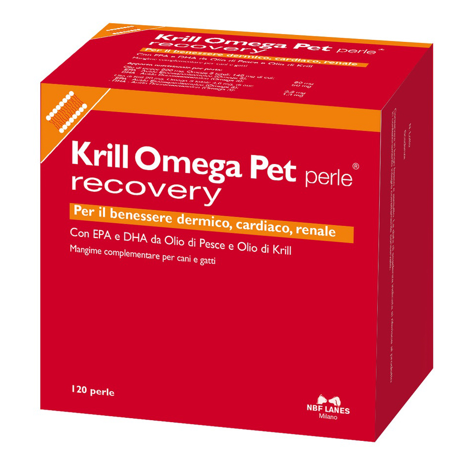 NBF LANES Krill Omega 120 perle - mangime complementare per cani e gatti - Immagine 3