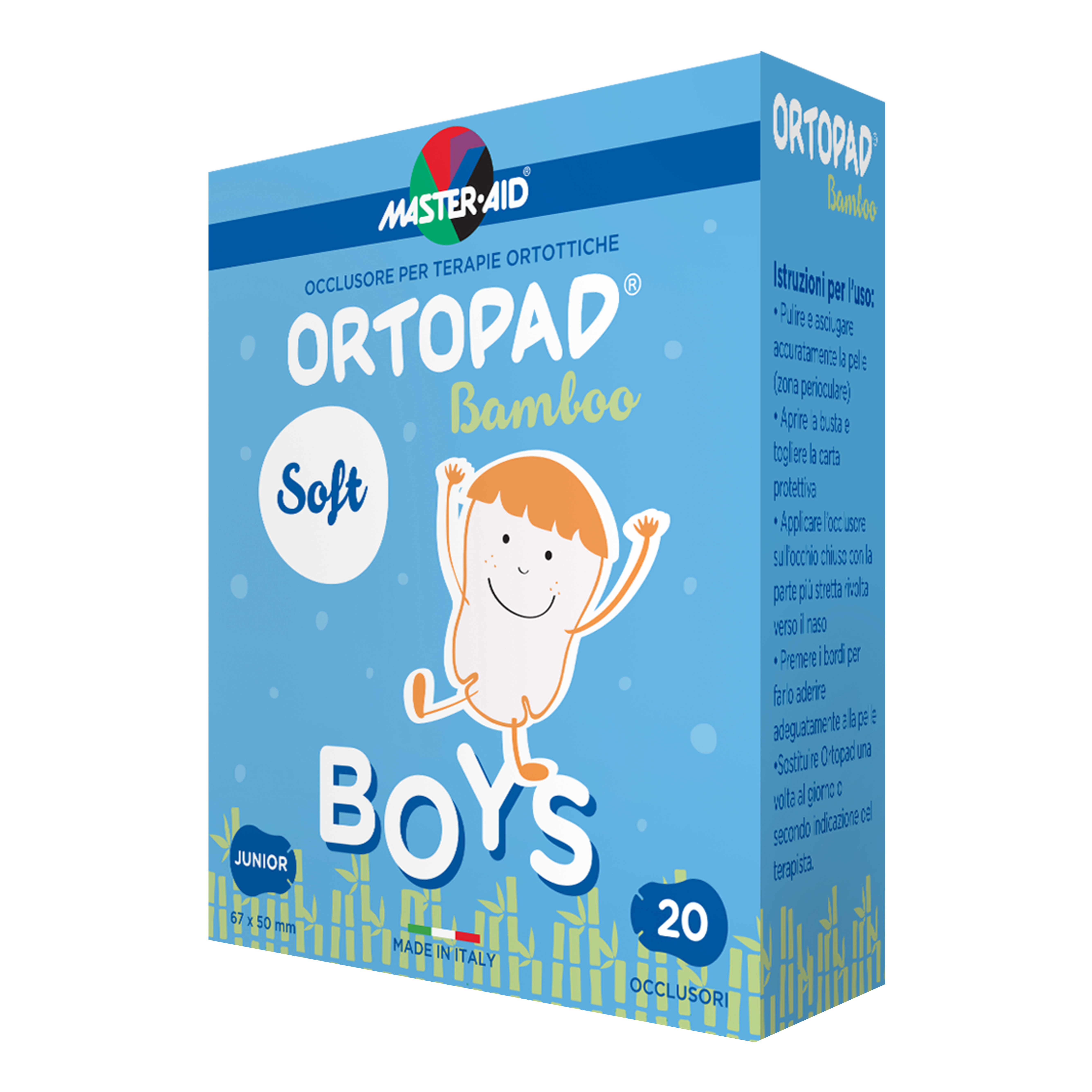 Master Aid Cerotto Oculare Per Ortottica Ortopad Soft Boys Junior 20 Pezzi - Immagine 5