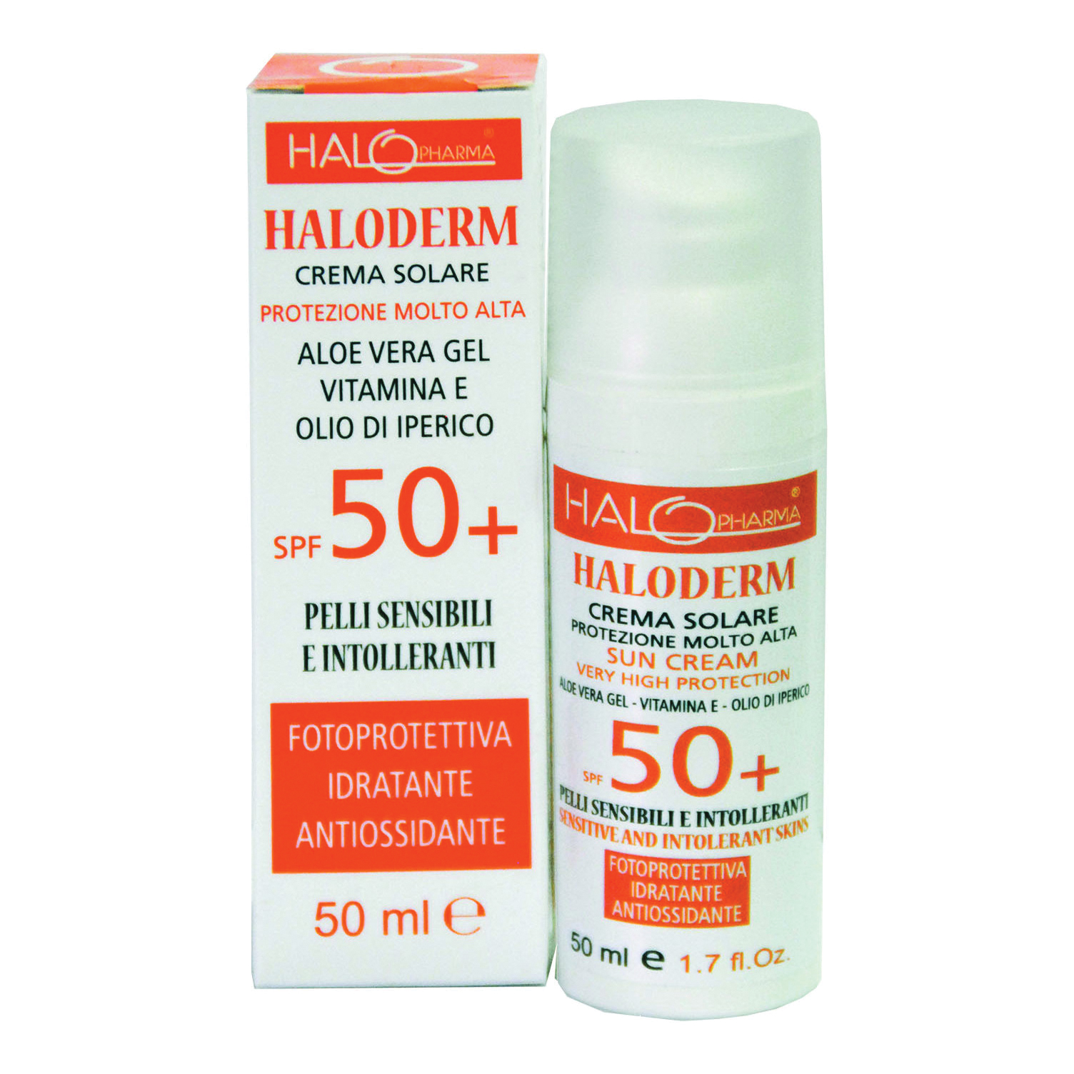 HALO PHARMA Crema Solare Viso 50+ SPF Haloderm Protezione Molto Alta 50 ml - Immagine 4