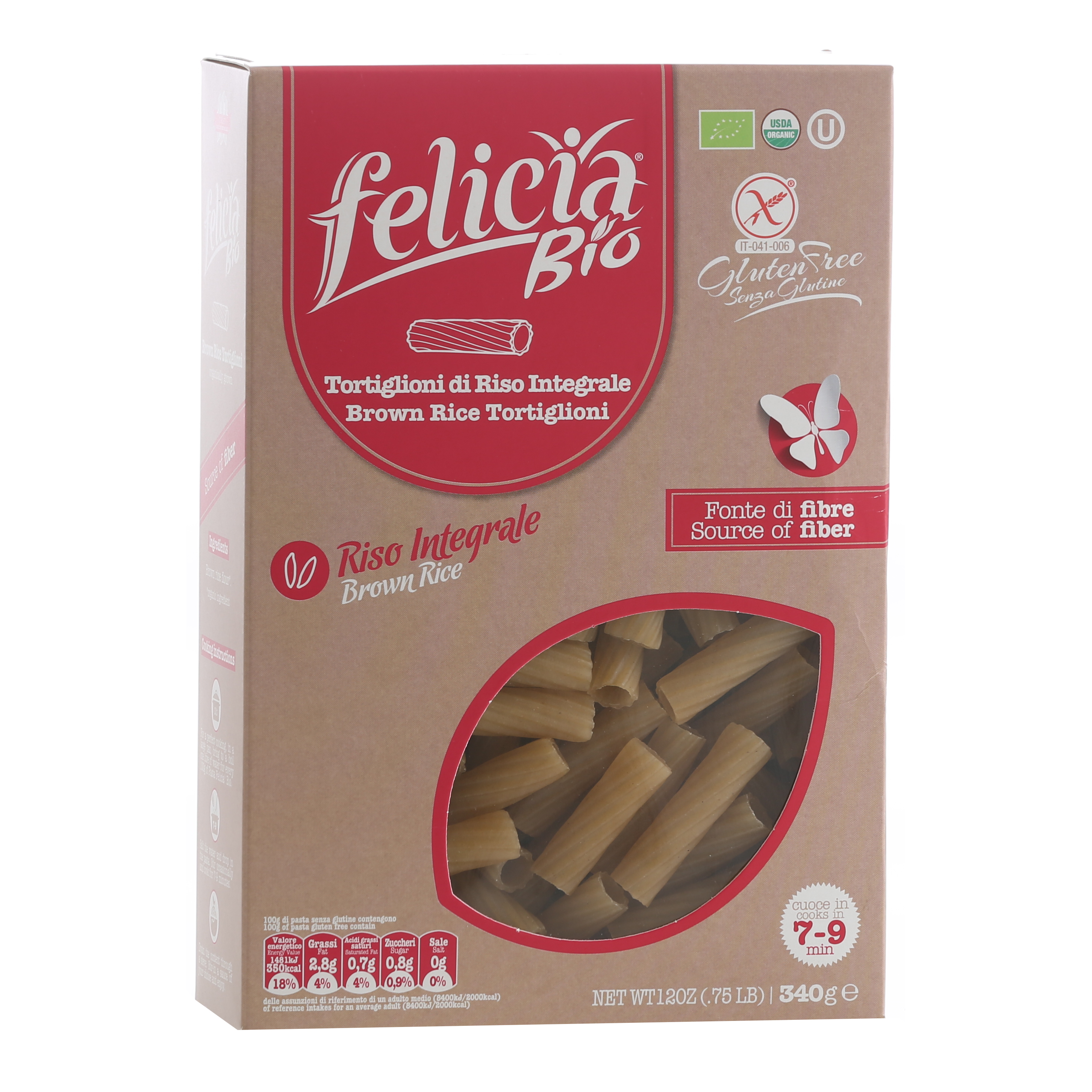 FELICIA BIO Tortiglioni di Riso Integrale senza glutine - 340 g - Immagine 5