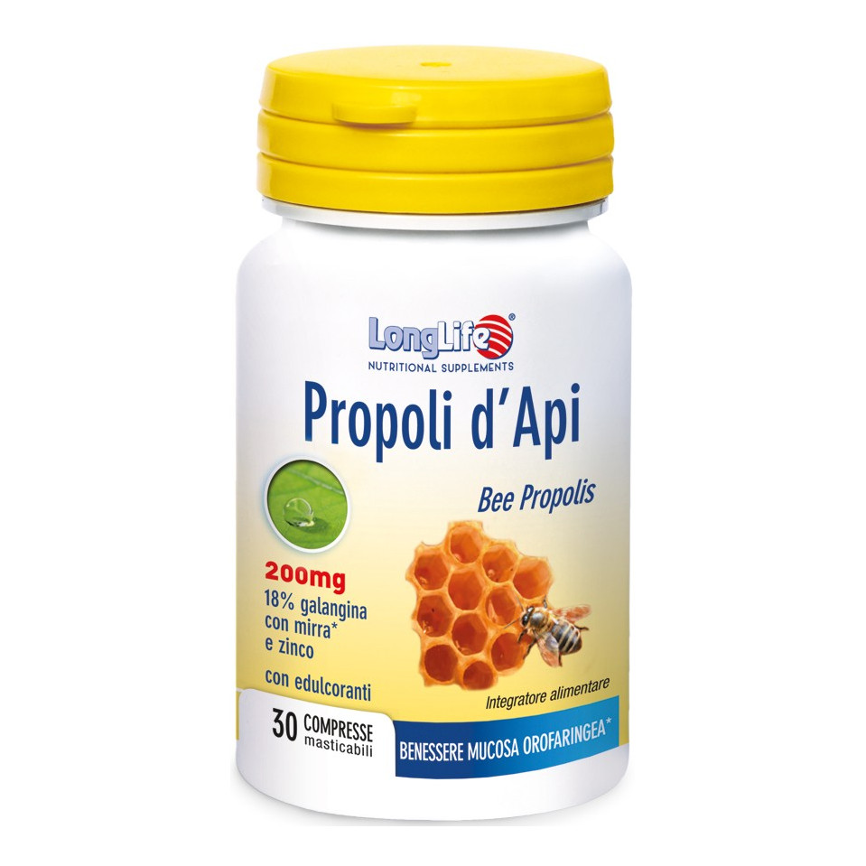 Longlife Propoli D'api Integratore Per Benessere Gola 30 Compresse Masticabili - Immagine 8