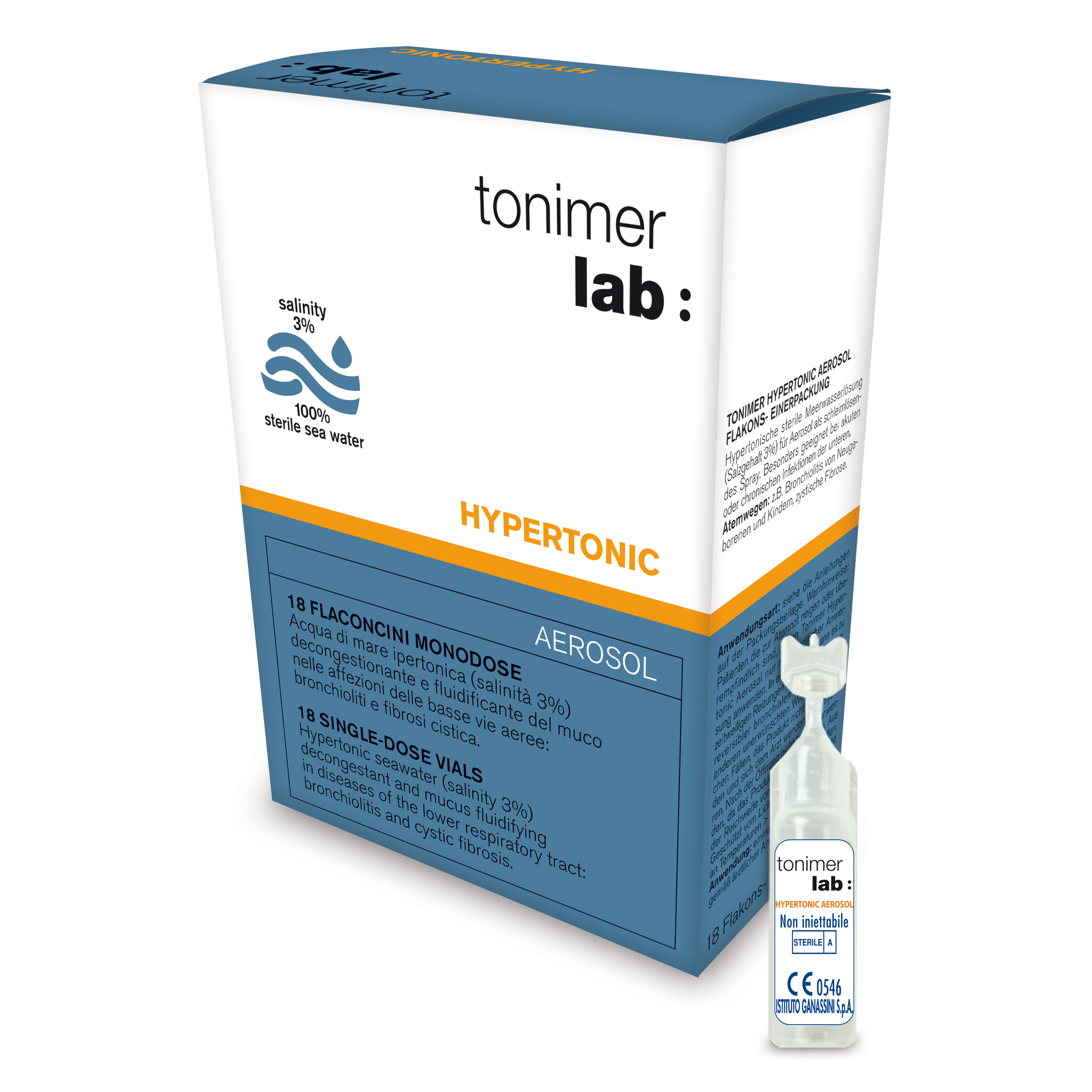 Ist.ganassini Spa Tonimer Lab 18 Flaconcini Monodose 3 Ml Soluzione Ipertonica Sterile - Immagine 6
