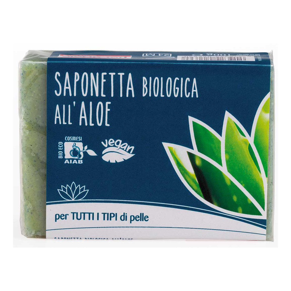 Fior Di Loto Saponetta biologica all'aloe per tutti i tipi di pelle 100 g - Immagine 3