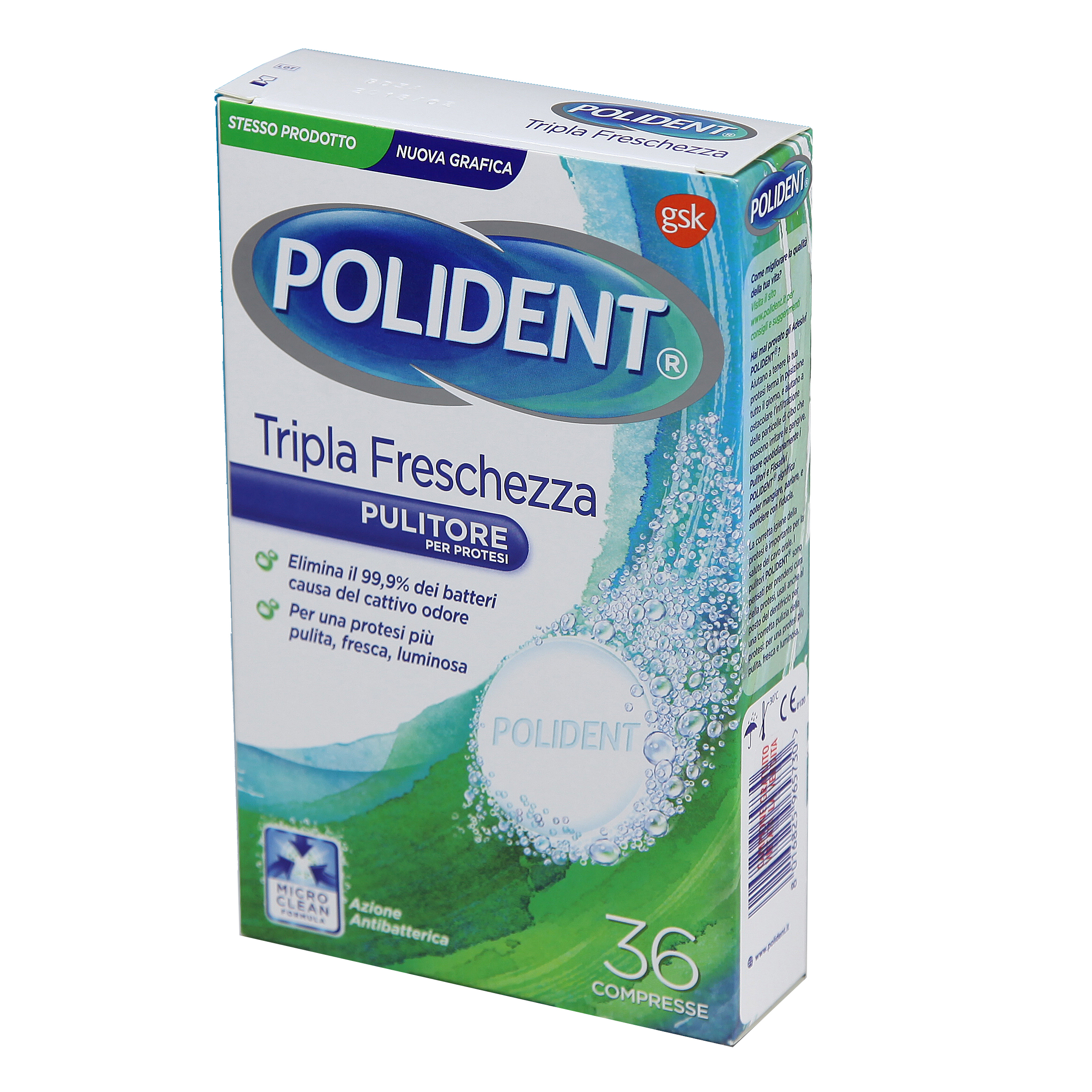 216 compresse Polident Intensa Freschezza pulitore quotidiano protesi batteri - Immagine 6