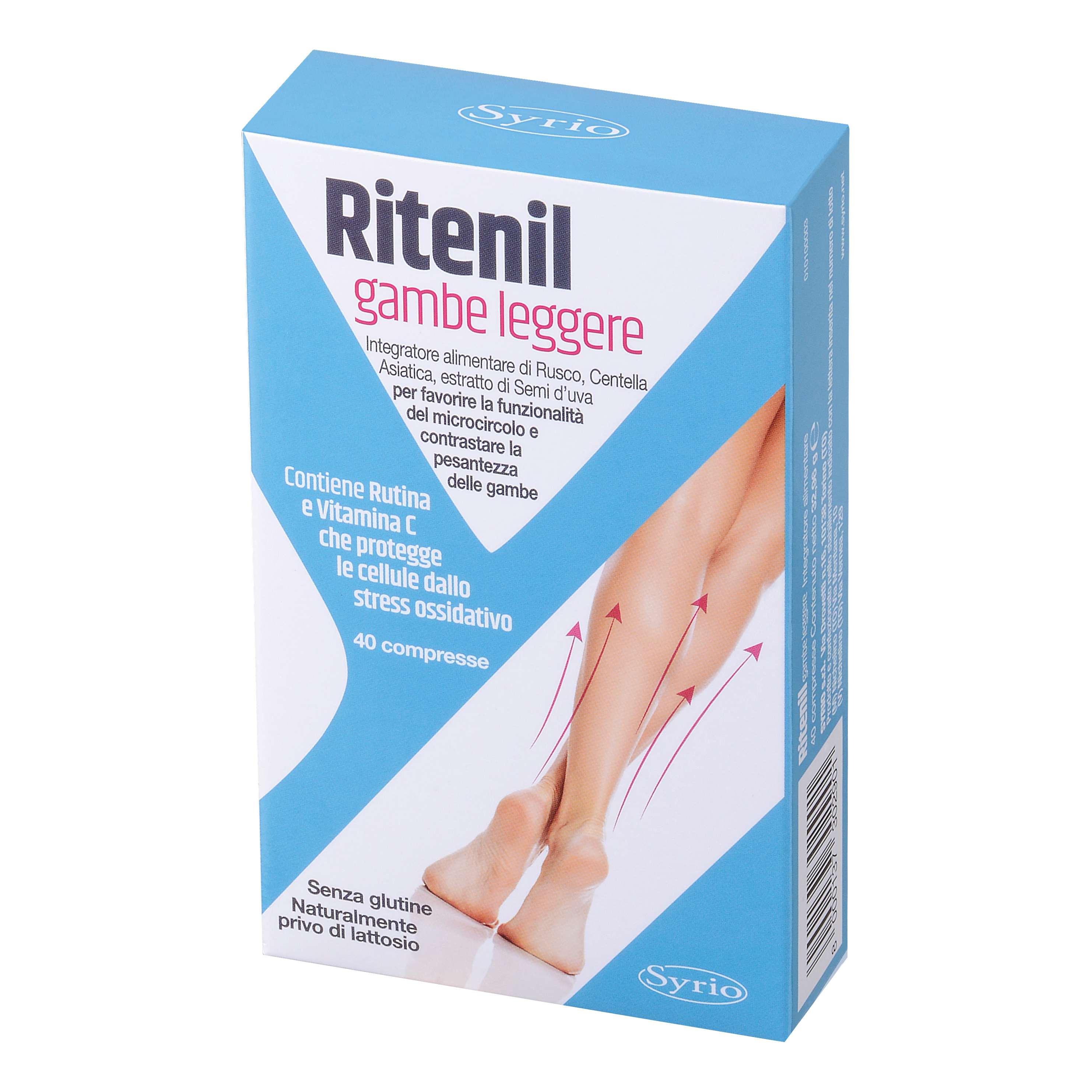 Syrio Ritenil Gambe Leggere 40 Compresse - Integratore Per Il Microcircolo - Immagine 4