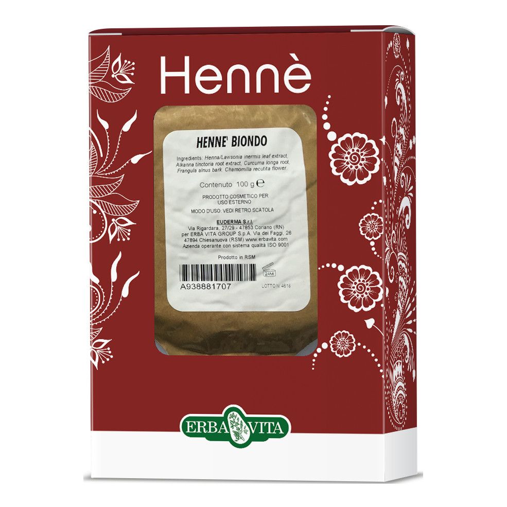 Hennè Color Capelli Biondo 100g Erbavita