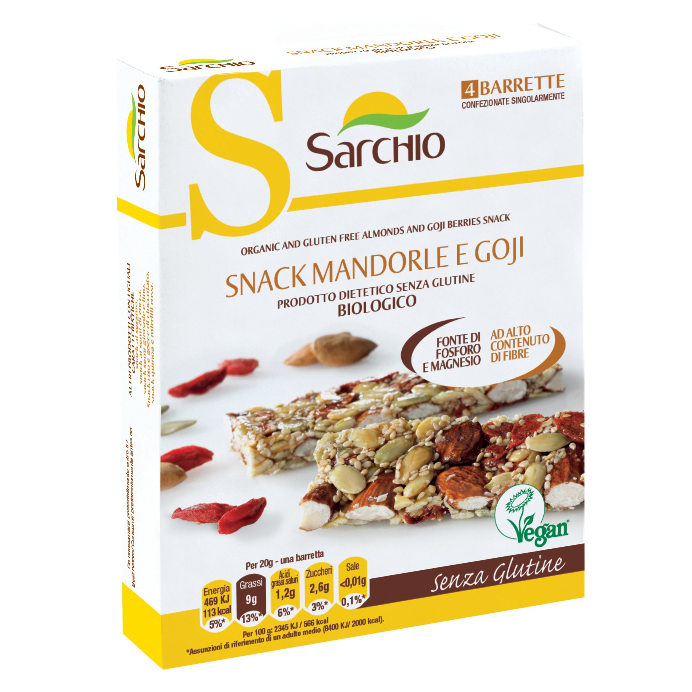 Sarchio Barrette Mandorle E Goji Senza Glutine - 80 G - Immagine 3