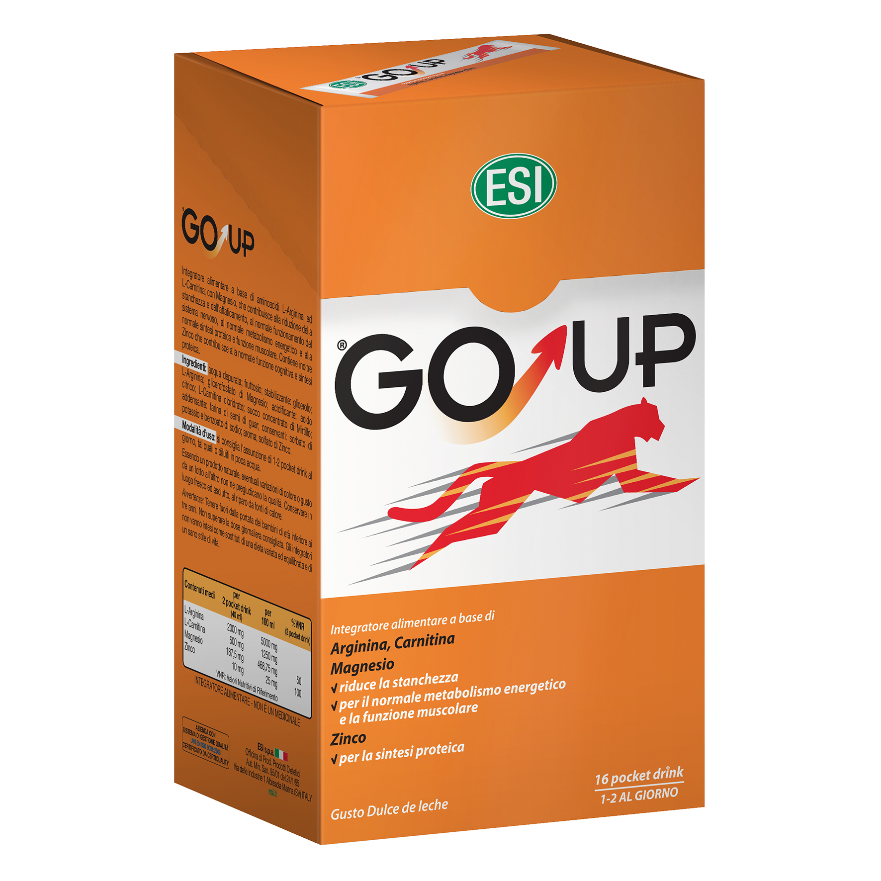 Esi Go Up Integratore Con L-Arginina E L-Carnitina 16 Pocket Drink - Immagine 4