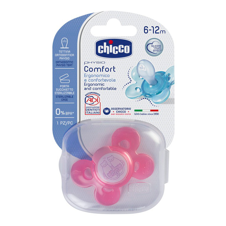 CHICCO Physio Comfort Succhietto rosa in silicone 6 -12 mesi + - Immagine 7