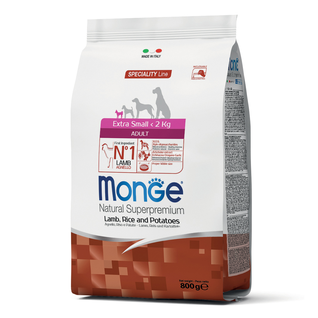 Monge Natural Superpremium Agnello Riso E Patate Cani Adulti Taglia Extra Small 800 G Mangime - Immagine 4