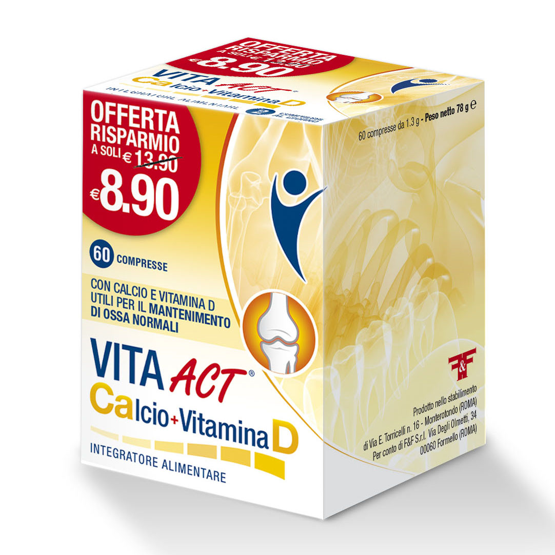 F&F Srl Vita Act Calcio+Vit.d 60Compresse - Immagine 3