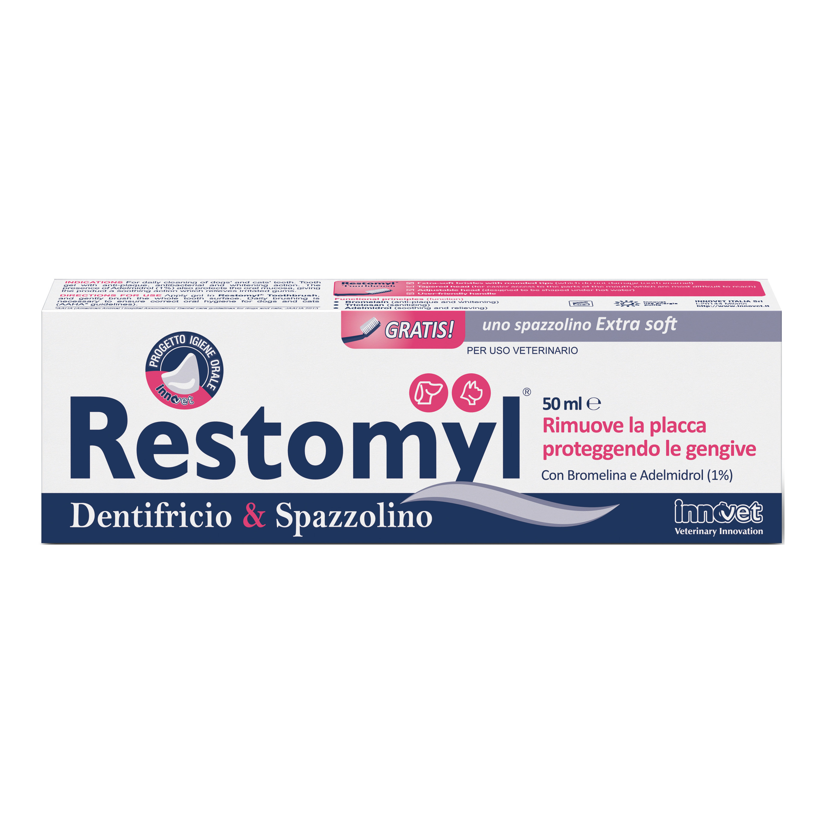 Restomyl Dentifricio e Spazzolino Extrasoft Antiplacca 50ml - Innovet - Immagine 6