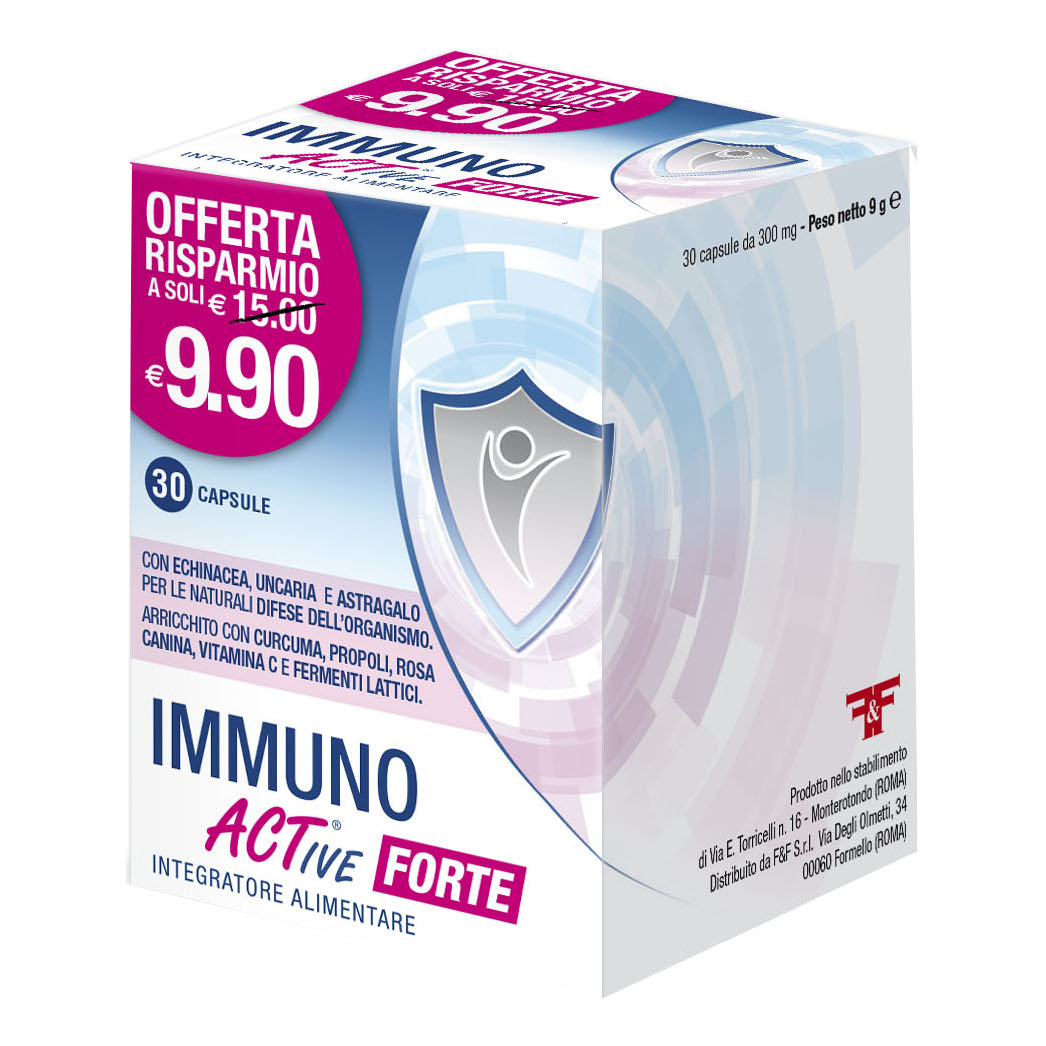 F&F Immuno Forte Act Integratore Sistema Immunitario Echinacea Vitamina C 30 Capsule