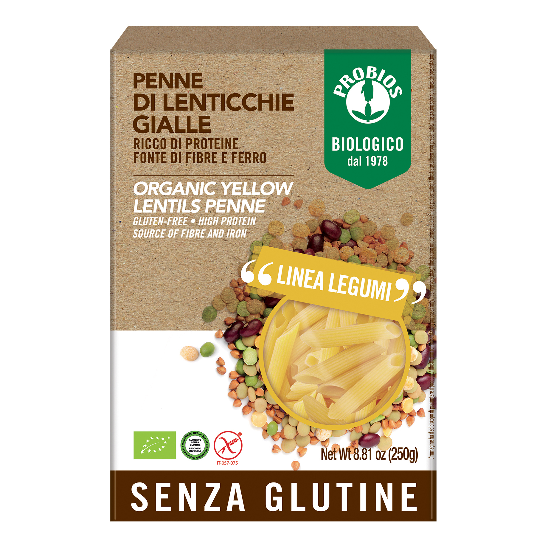 Probios Gialle Penne Di Lenticchie Biologiche, 250G - Immagine 4