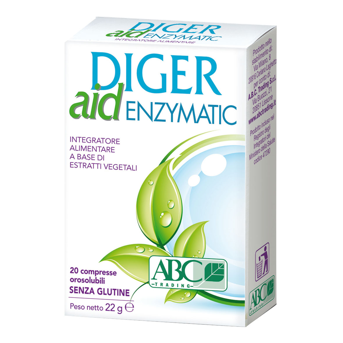 Abc Trading Diger Aid Enzymatic 20 Compresse - Immagine 4