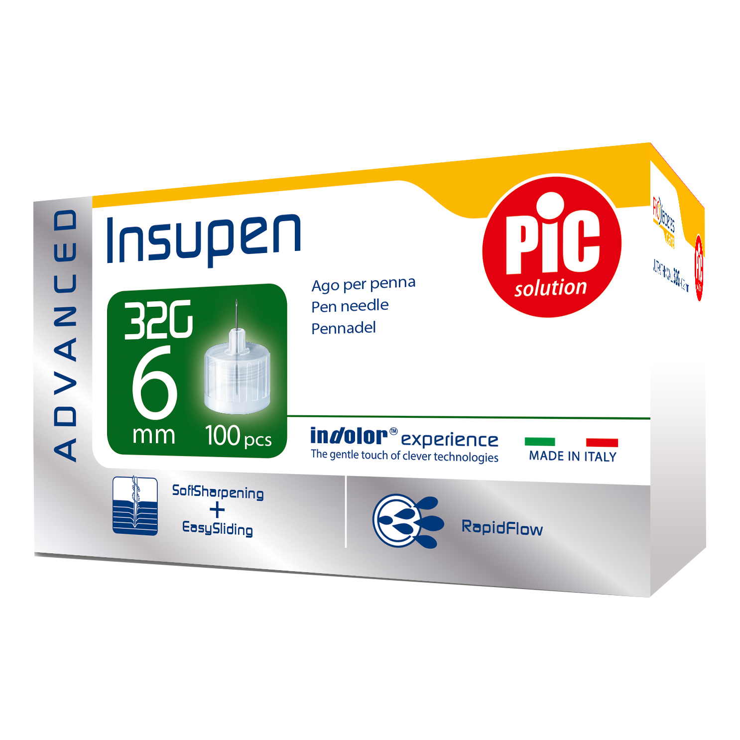 Pic Solution Ago Penna Insulina Pic Insupen Advanced G32 6Mm Per Iniezioni 100 Pezzi - Immagine 7