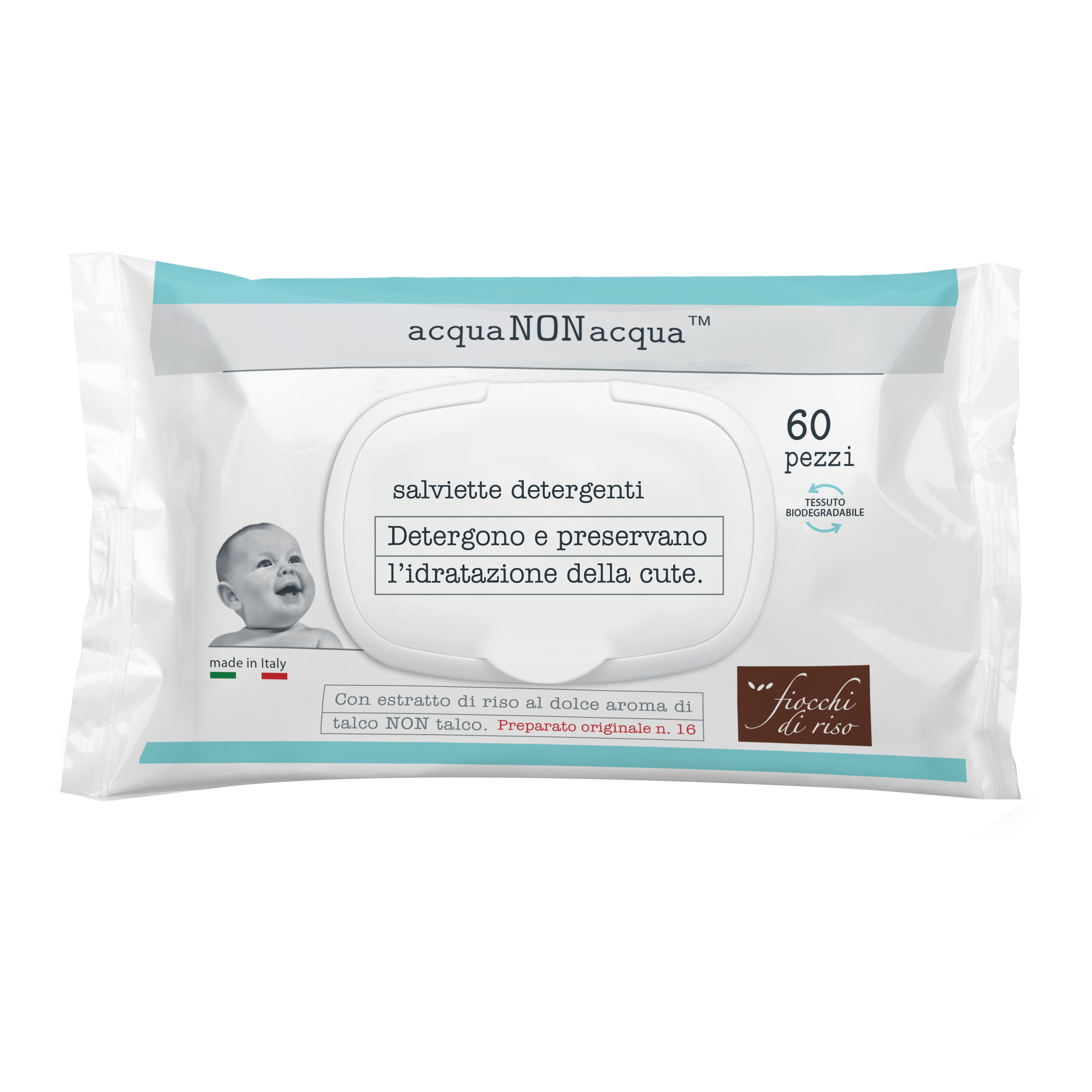 Fiocchi di Riso Acqua non Acqua 60 Salviette - - - Immagine 9