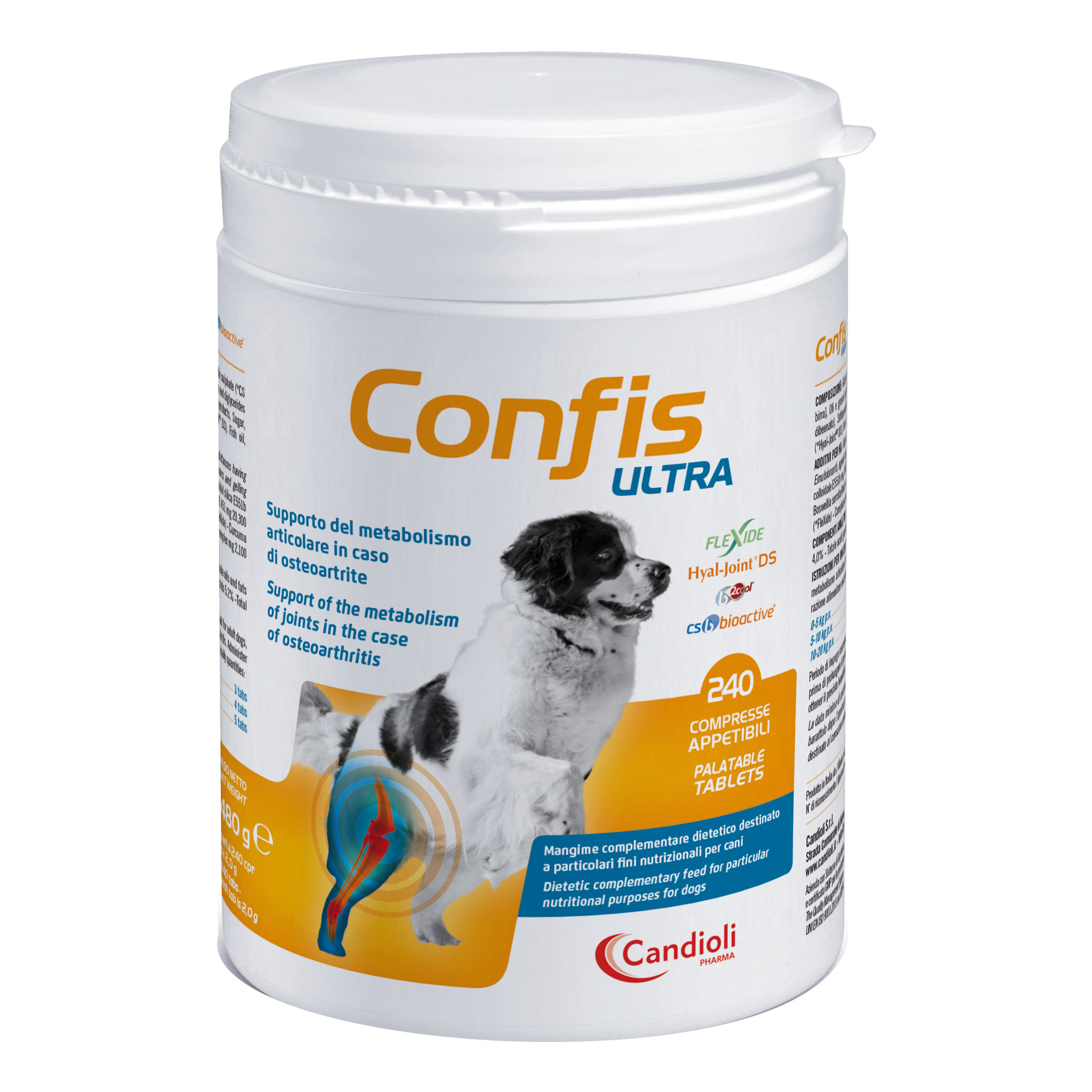 Candioli Pharma Confis Ultra Supporto del metabolismo articolare Compresse per cani 240 compresse - Integratori per cani - 1° ORDINE? scegli tra BZR5 - BZR20 + 200 pt fedeltà - Immagine 3