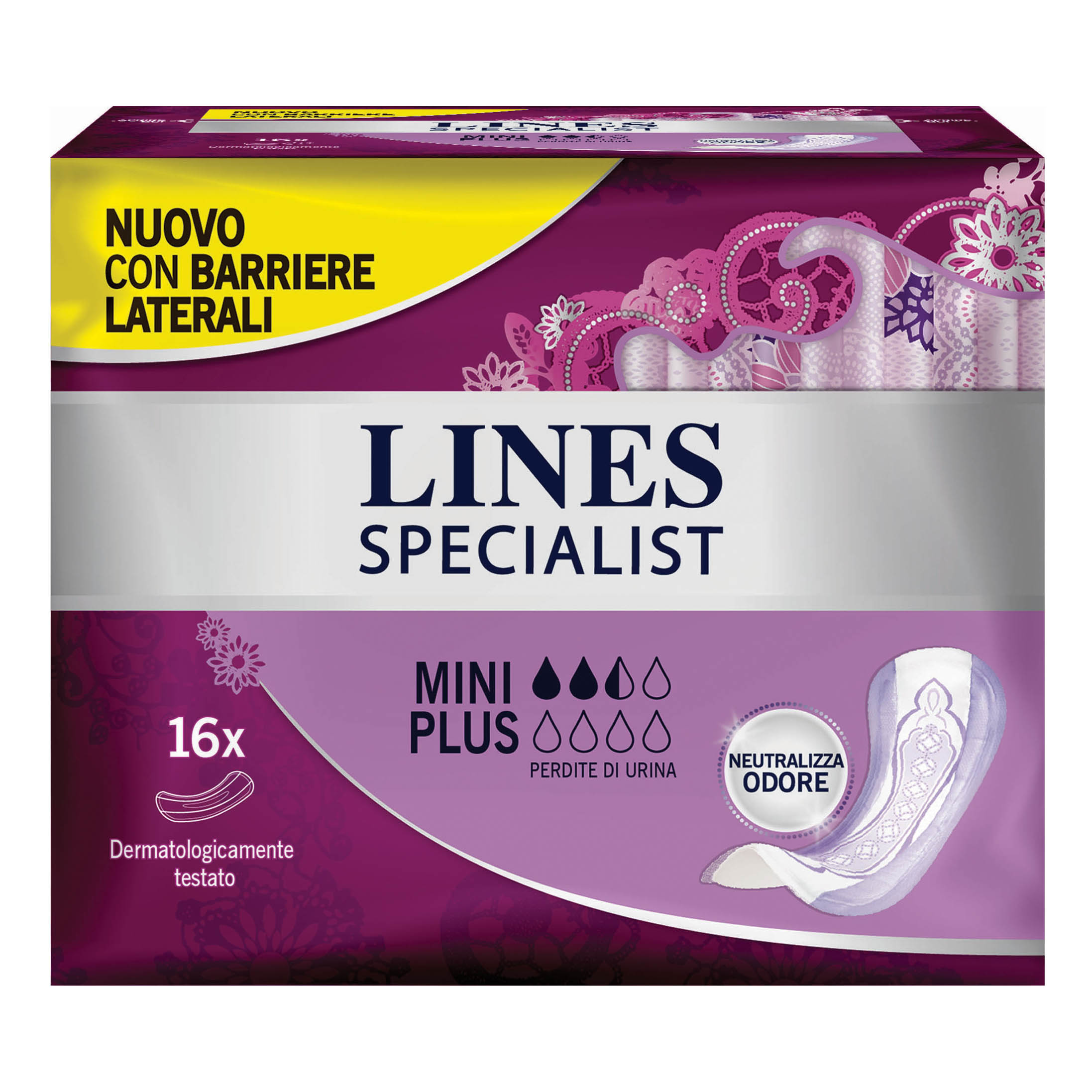 Lines Specialist Assorbenti Per Incontinenza Lady Mini Plus 16 Pezzi - Immagine 5