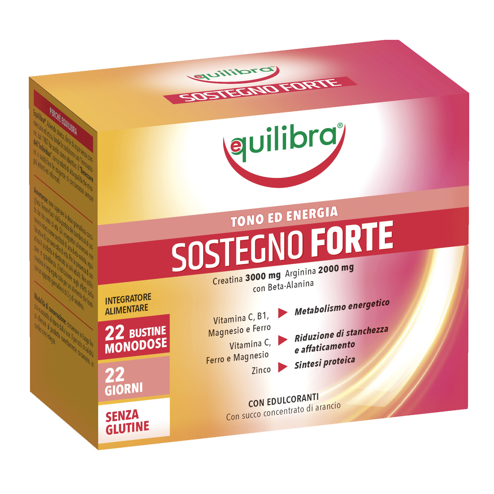 Equilibra Sostegno Forte 22 Bustine - Integratore Per Restituire Tono Ed Energia - Immagine 3