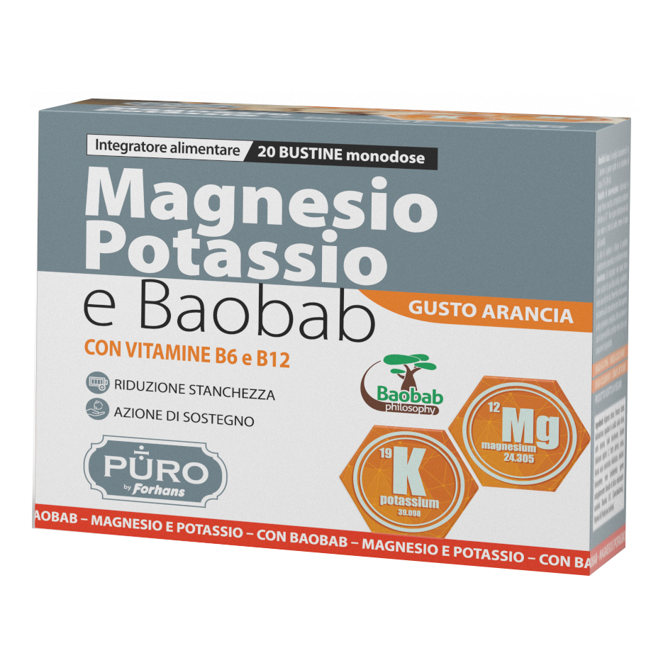 Uragme Puro Magnesio Potassio E Baobab Integratore Ricostituente 20 Bustine - Immagine 5