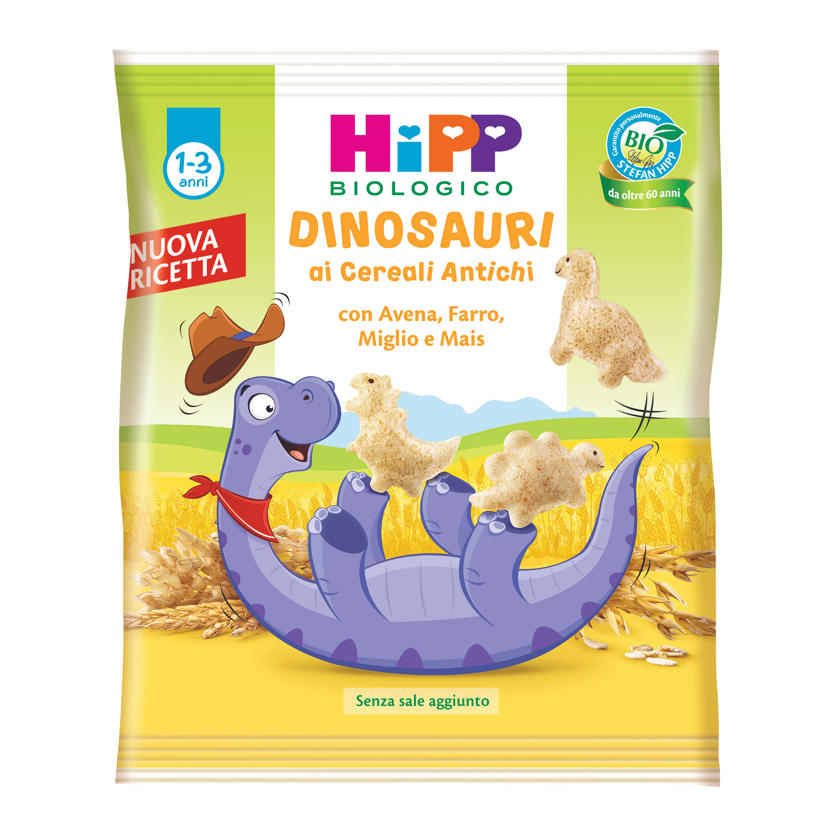 HiPP Snack Dinosauri Cereali Antichi Mirtilli Ribes 30g