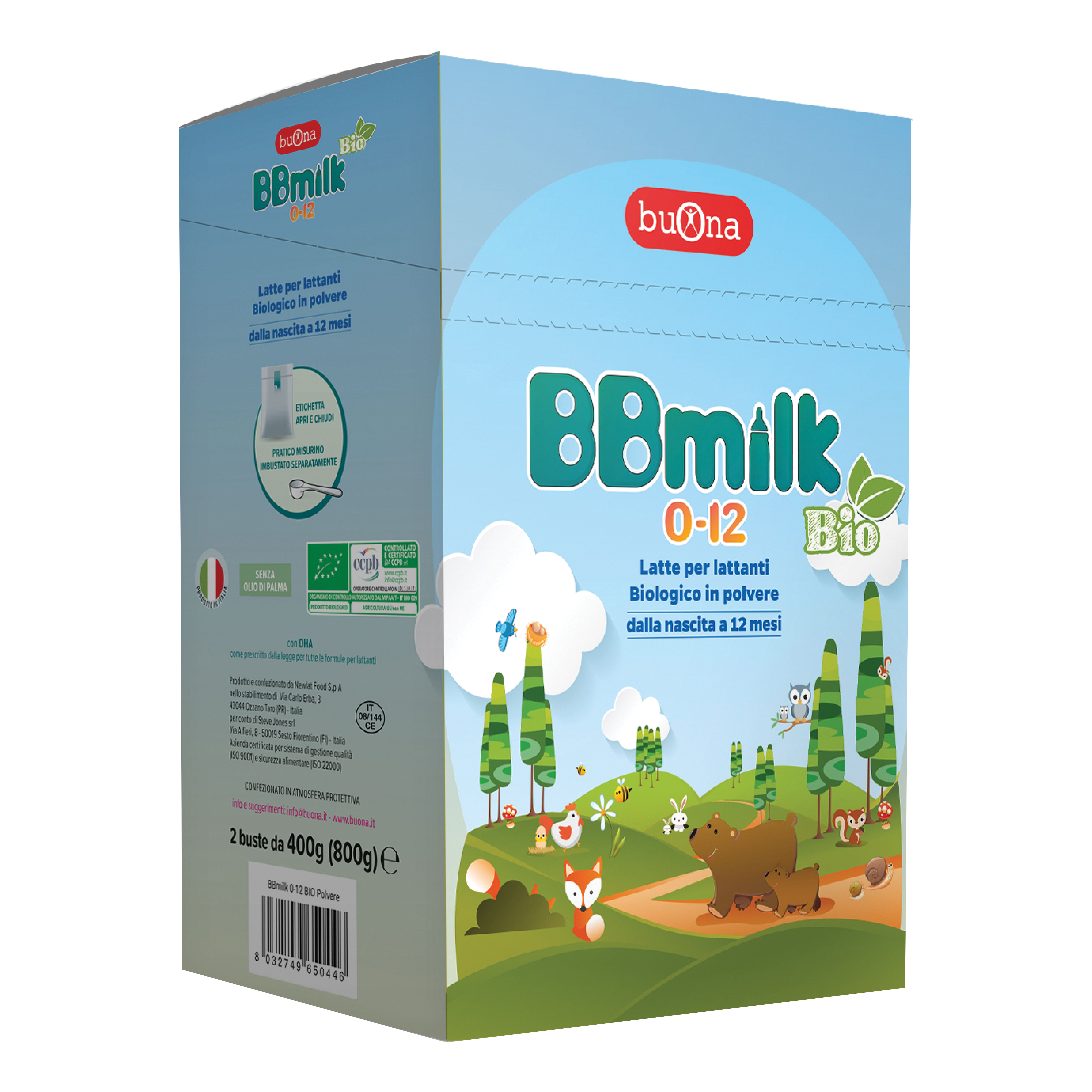 BBmilk 0-12 Latte Biologico In Polvere Per Neonati 2x400g