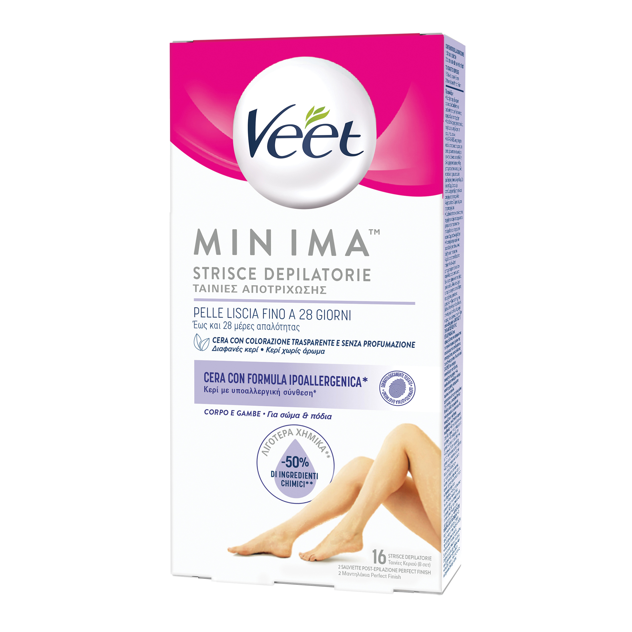 Veet Minima Strisce Depilatorie Corpo E Gambe 16 Pezzi - Immagine 9