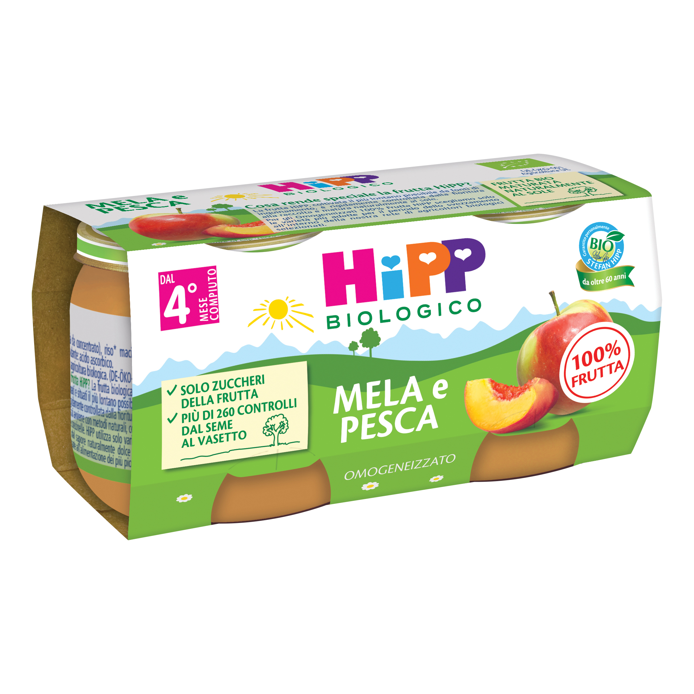 Hipp Italia Pesca Hipp Omogeneizzato Biologico 100% Frutta Mela E 2 X 80Gr - Immagine 5