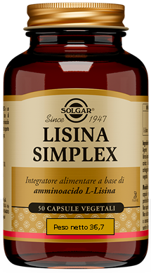 SOLGAR LISINA SIMPLEX 50 capsule vegetali integratore di L - Lisina - Immagine 7