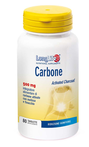 Longlife Carbone 80 compresse - integratore per il gonfiore addominale - Immagine 4