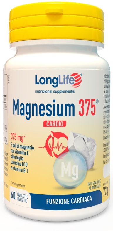 Longlife Magnesium 375 Cardio 60 Tavolette - Integratore Per La Funzione Cardiaca - Immagine 7