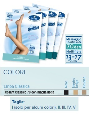 Sauber Beige Collant 70 Liscio Compressione Graduata, Taglia 4 - Immagine 5