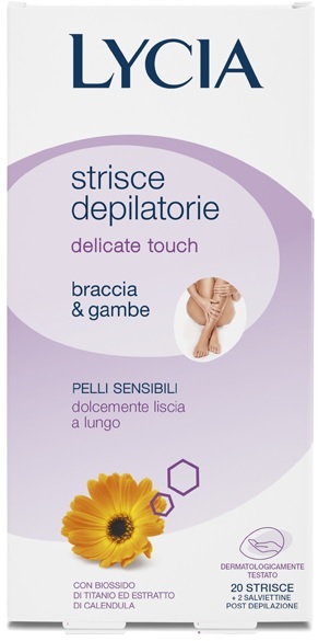 Lycia Strisce Depilatorie Delicato Braccia E Gambe, 20Pz - Immagine 3