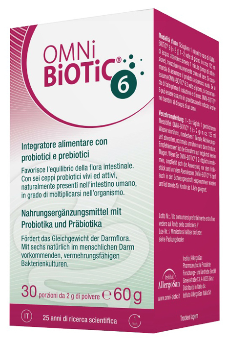 Omni Biotic 6 Integratore Alimentare con Probiotici e Prebiotici 60 g - Institut Allergosan GmbH - Immagine 3