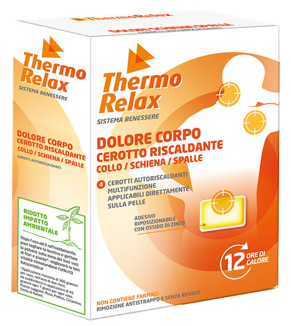 Thermorelax Dolore Corpo - 4 Cerotti Autoriscaldanti Per Collo, Schiena E Spalle - Immagine 4