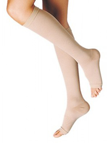 Dual Sanitaly Unisex Beige Gambaletto Terapeutico Dualsan P Aperto Kkl2 Per Problemi Venosi Cinque Taglie Diverse - Immagine 5