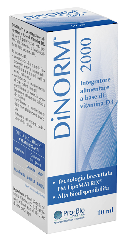 Pro-Bio Integra Dinorm 2000 Gocce Integratore Di Vitamina D3 10 Ml - Immagine 6