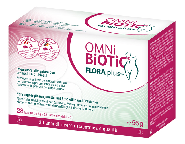 Omni Biotic Flora Plus+ Integratore Probiotici e Prebiotici 28 Bustine da 2 g - Institut Allergosan GmbH - Immagine 7