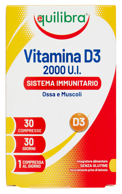 Vitamina D3 2000 UI Per Il Sistema Immunitario Da 30 Compresse
