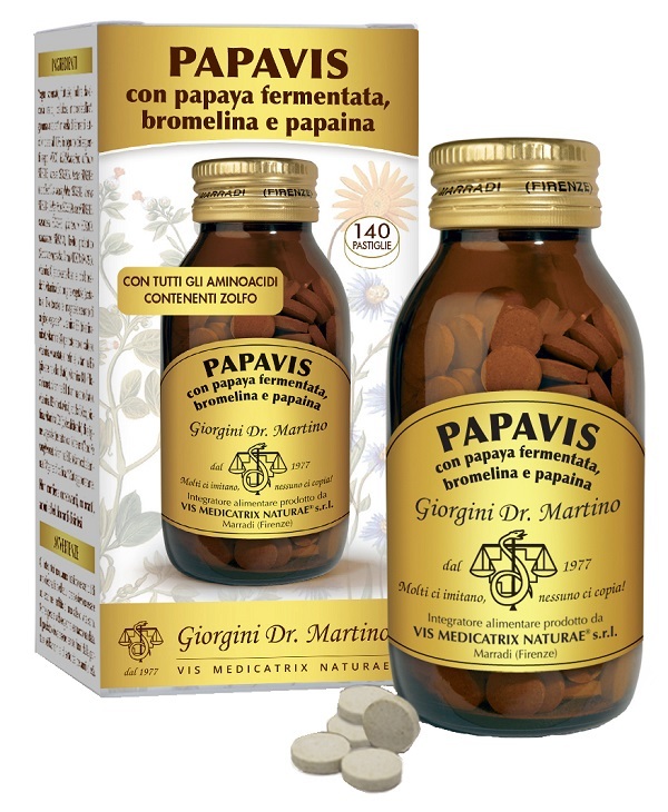 Dr.giorgini Ser-Vis Srl Integratore Papavis Con Papaya E Ananas, 140 Pastiglie - Immagine 3