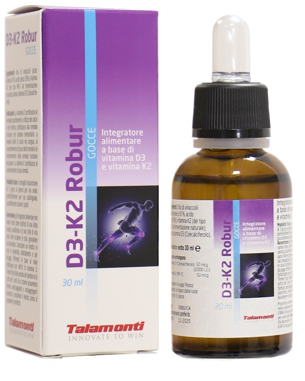 Talamonti Group D3 K2 Robur Integratore Di Vitamina D3 E K2 Per Ossa E Immunità 30Ml - Immagine 4